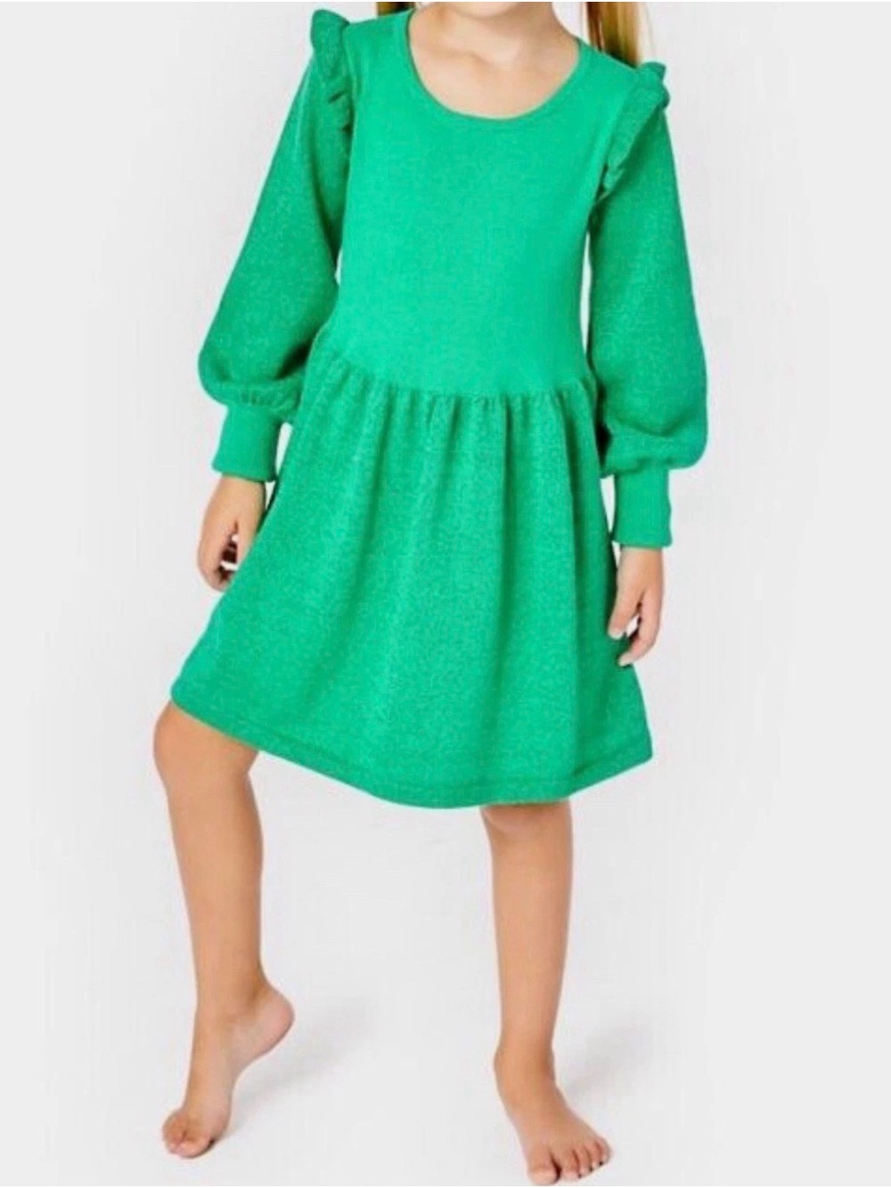 Lilly Pulitzer Caila Sweater Dress Botanical Green Metallic Girls 2-3 NWT